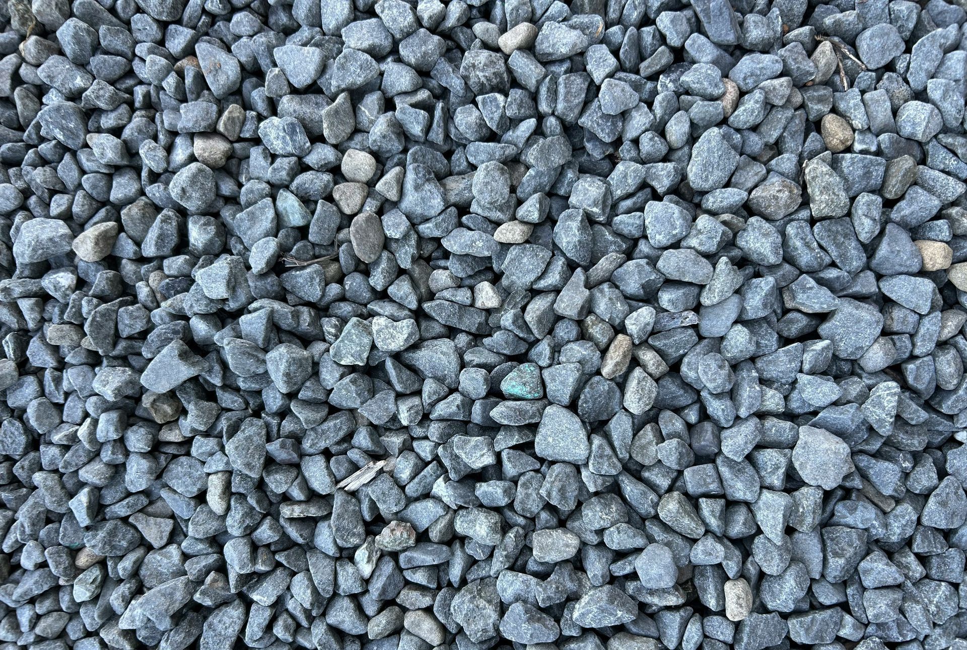 A close-up view of small gray gravel stones